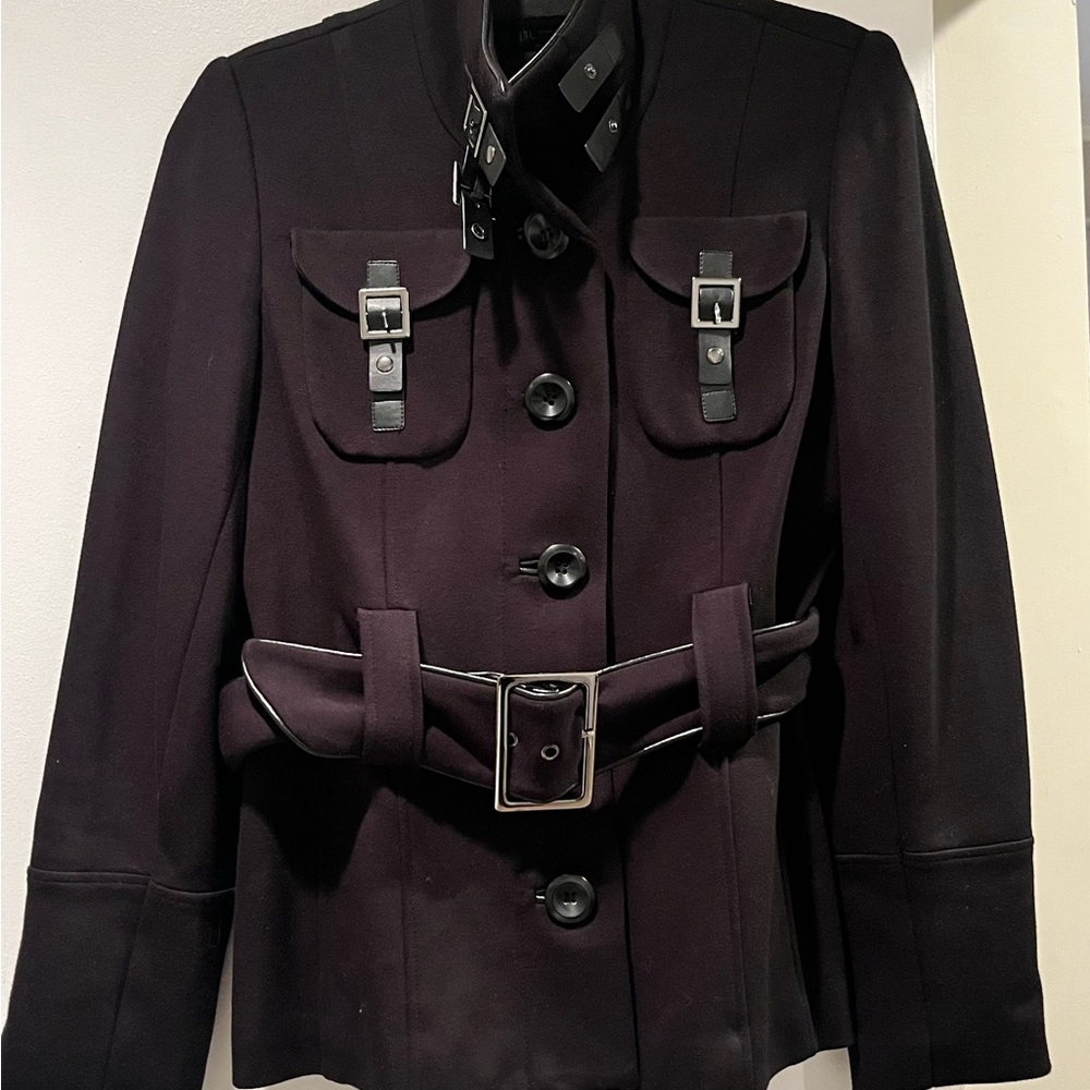 INC International Concepts black Belted Utility Jacket - Picture 4 of 4